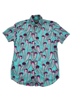 Bonobos Riviera Standard Fit Jellyfish Print Short Sleeve Button Down Shirt- S